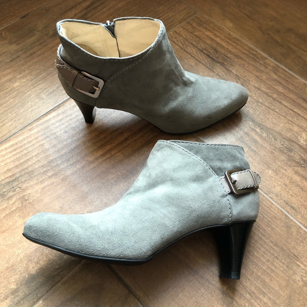 Cole Haan Gray Suede Ankle Booties